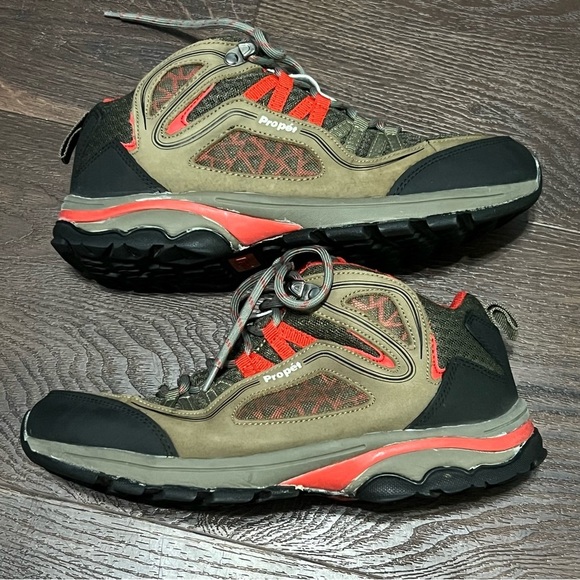 Propet Peak Walker Hiking Boots Womens Brown Leather Red Mesh Size 7.5 D(W) - Picture 5 of 7